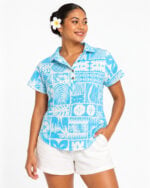 Ladies Polyester Bula Half Placket Blouset Buli - Image 2