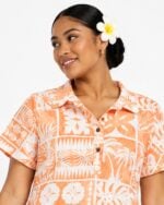 Ladies Polyester Bula Half Placket Blouset Buli