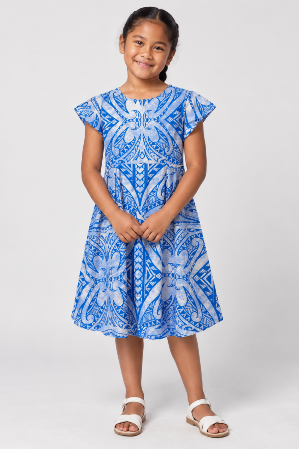 Girls Cotton Bula Flare Dress Vanua