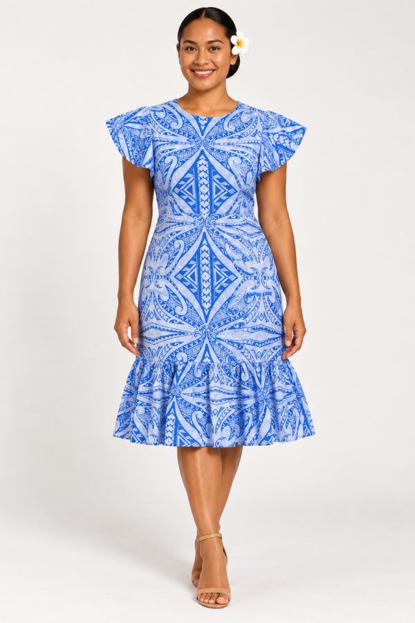 Ladies Cotton Bula V-neck Dress Vanua