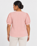 Linen Short Sleeve Top - view 2