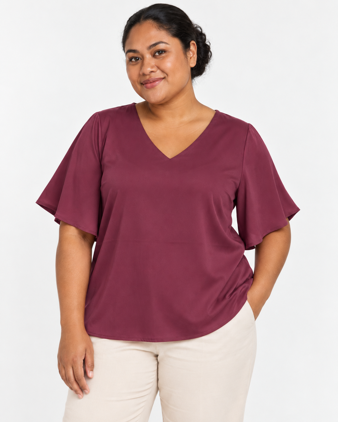 satin-short-sleeve-top-burgundy-524246 Satin Short Sleeve Top Burgundy